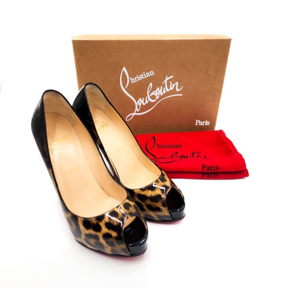 Christian Louboutin Patent Leather Black Ombre Leopard Print Heels Pumps EU 37.5 - Picture 10 of 10